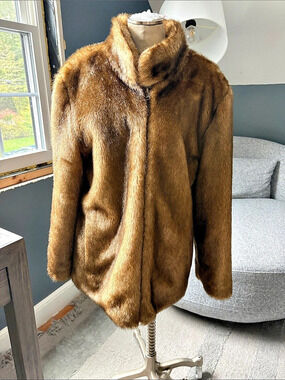 Brown faux fur Jacket Like New